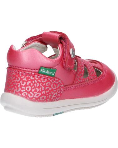 Chaussures KICKERS  pour Fille 692381-10 KIKI  132 ROSE FONCE LEOPARD