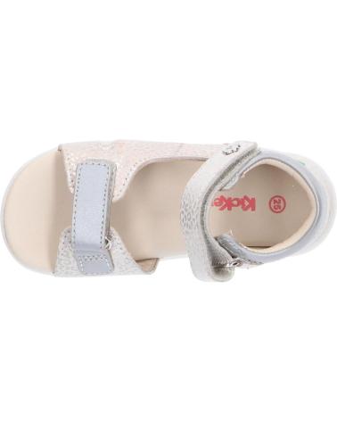 Sandali eleganti da ragazza KICKERS  per  e  696354-10 BINSIA-2  32 BLANC LEOPARD
