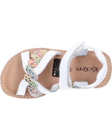 Woman and girl Sandals KICKERS 784702-30 SHARKKY  33 BLANC MULTICOLOR LEOPARD