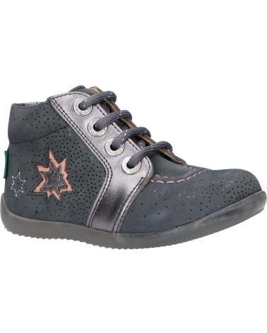 girl Mid boots KICKERS 829630 BE POWER  122 GRIS BRILLANT