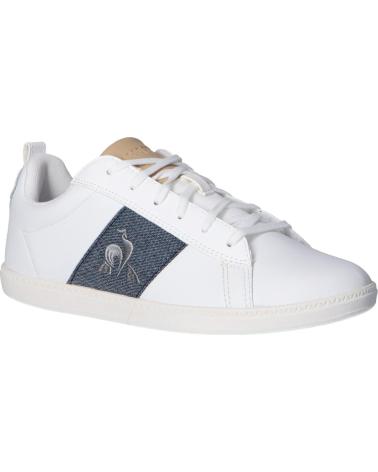 Woman and girl and boy sports shoes LE COQ SPORTIF 2110077 COURTCLASSIC GS  OPTICAL WHITE-DRESS BLUE