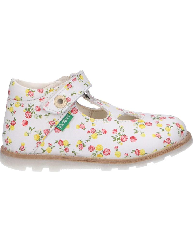 girl shoes KICKERS 785067-10 NONOCCHI  32 BLANC MULTICO FLEURI