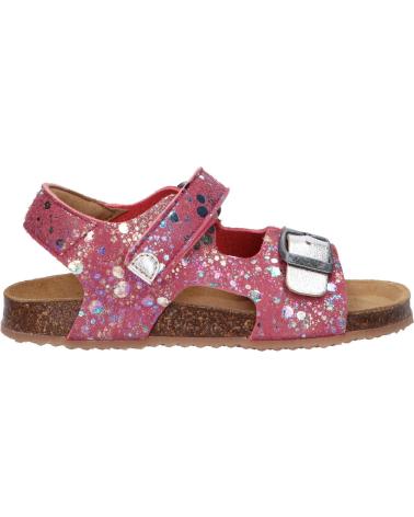Woman and girl Sandals KICKERS 869511-30 FUXIO  131 ROSE ARGENT IMPRIME