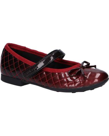 girl Flat shoes GEOX J5455D 000GX J PLIE  C0100 DK RED-BLACK