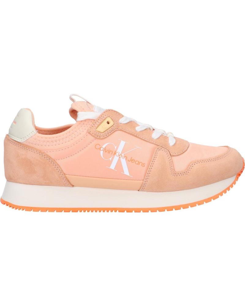 Zapatillas deporte CALVIN KLEIN  pour Femme YW0YW00840 SOCK LACEUP  0JL APRICOT ICE-BRIGHT WHITE