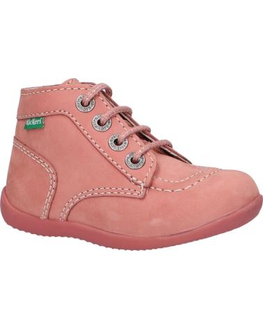 boy and girl Mid boots KICKERS 695074 BONBON-2  131 ROSE CLAIR PERM