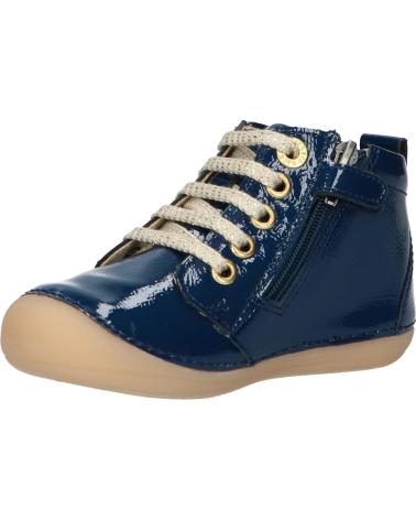 girl and boy boots KICKERS 947790-10 SONIZIP  53 BLEU VERNIS