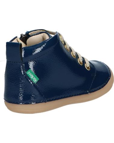girl and boy boots KICKERS 947790-10 SONIZIP  53 BLEU VERNIS