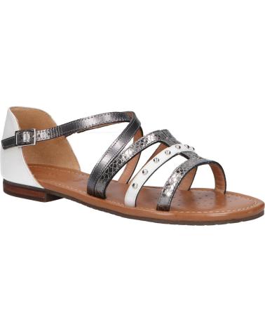 Woman and girl Sandals GEOX D25LXV 043N9 D SOZY  C1Z1A WHITE-DK SILVER