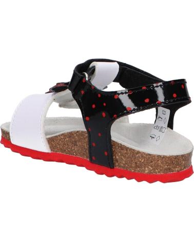 girl Sandals GEOX B152RC 00254 B SANDAL CHALKI  C0404 WHITE-BLACK