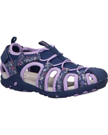 Woman and girl Sandals GEOX J35GRA 015CE J SANDAL WHINBERRY  CF48E NAVY-DK LILAC