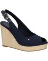 Sandales TOMMY HILFIGER  pour Femme FW0FW04789 ICONIC ELENA SLING BACK WEDGE  DW6 SPACE BLUE