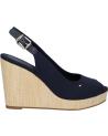 Sandales TOMMY HILFIGER  pour Femme FW0FW04789 ICONIC ELENA SLING BACK WEDGE  DW6 SPACE BLUE