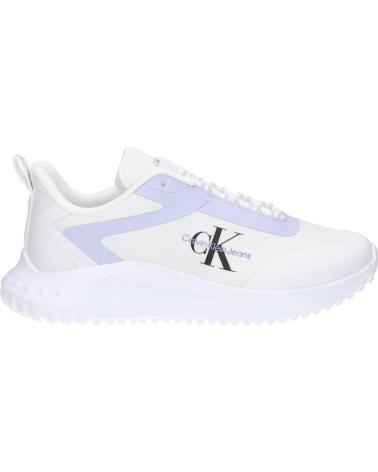 Sneaker CALVIN KLEIN  für Damen YW0YW01442 EVA RUNNER LOW  0LF BRIGHT WHITE-PASTEL LILAC