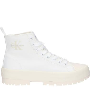 Bottines CALVIN KLEIN  pour Femme YW0YW01519 LUGGED HYBRID  0LC BRIGHT WHITE-CREAMY WHITE