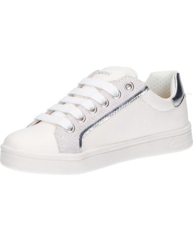 girl Trainers GEOX J024MG 05422 J DJROCK  C0007 WHITE-SILVER
