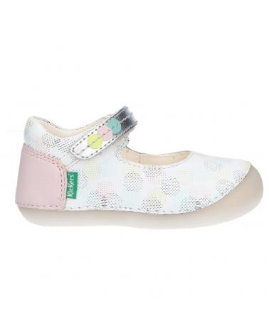 girl shoes KICKERS 894570-10 SOBABY  3 BLANC ROSE POIS