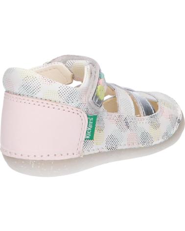 Chaussures KICKERS  pour Fille 895234-10 SUSHY  3 BLANC ROSE POIS