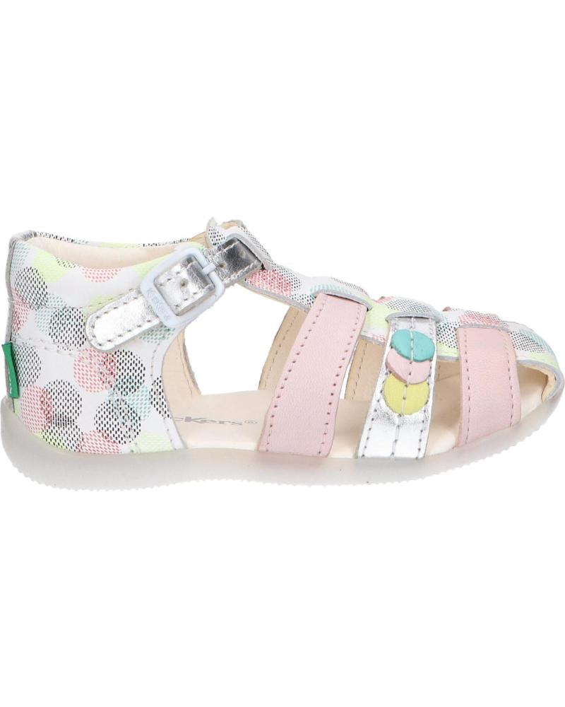 Sandalias KICKERS  de Niña 860633-10 BIGFLY-2  3 BLANC ROSE POIS