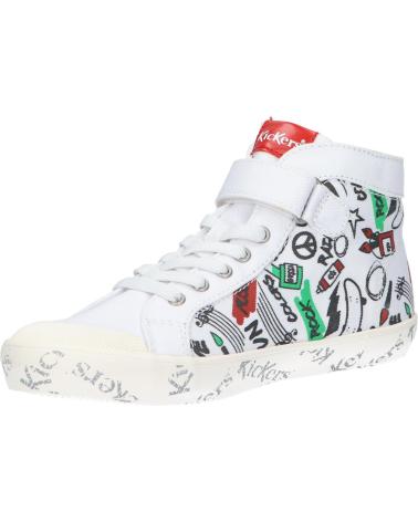 girl and boy Trainers KICKERS 858434-30 GODUP  31 BLANC ROUGE VER