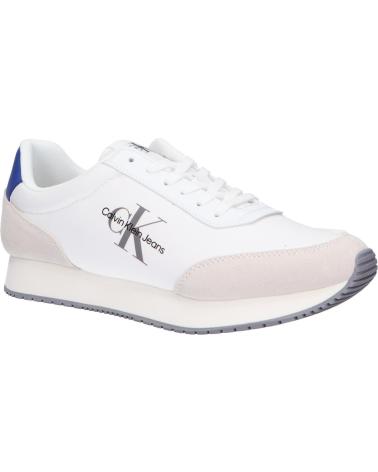 Sportivo CALVIN KLEIN  per Uomo YM0YM01032 RETRO RUNNER  01S BRIGHT WHITE-SAPPHIRE BLUE