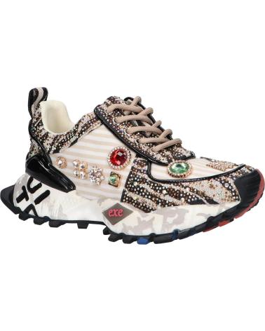 Woman Trainers EXE SY24-6  LEATHER BEIGE BLACK