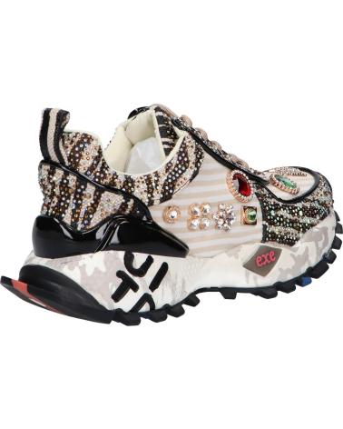 Woman Trainers EXE SY24-6  LEATHER BEIGE BLACK