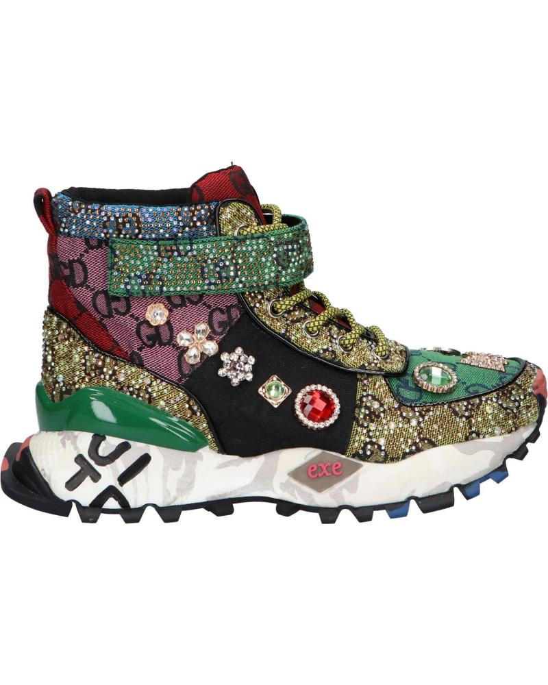 Woman Trainers EXE SY24-7  LEATHER GREEN BLACK