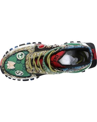  Casual sneakers for women EXE SY24-7  LEATHER GREEN BLACK