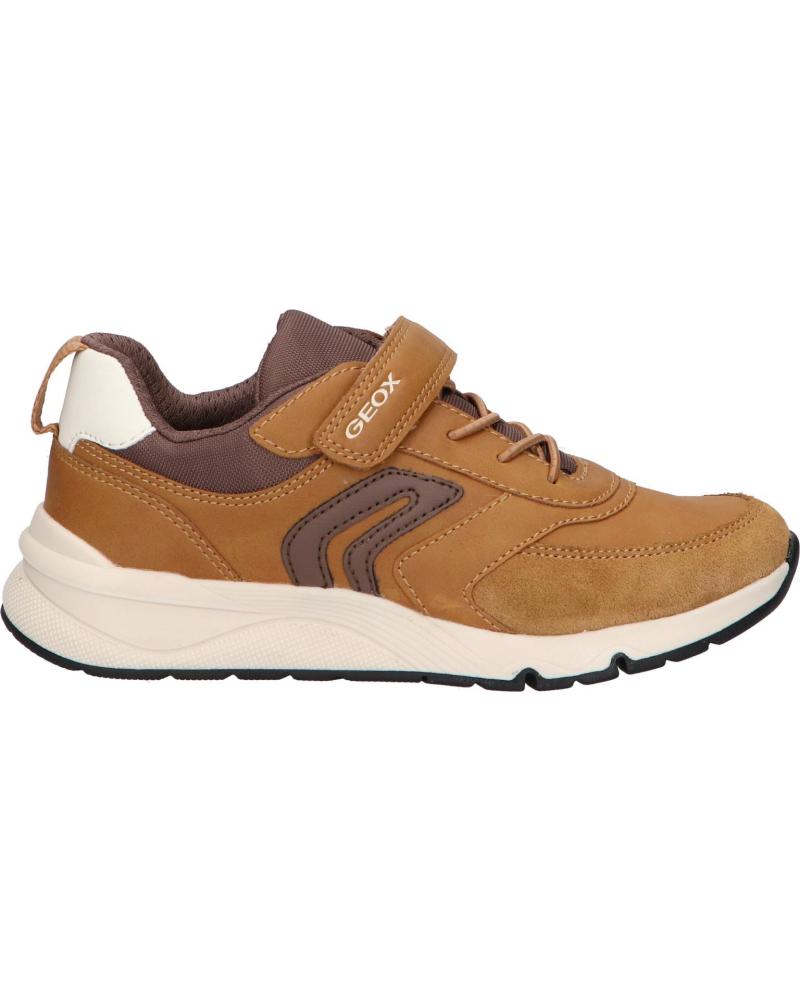 girl and boy Trainers GEOX J46H0D 0MEFU J ROONER  C2266 DK YELLOW-COFFEE