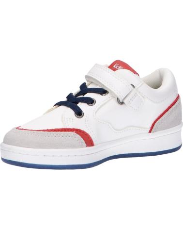 girl and boy sports shoes KICKERS 858805-30 BISCKUIT  32 BLANC ROUGE