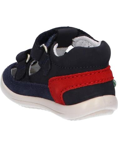 Sandales KICKERS  pour Garçon 692395-10 KID CUIR  101 MARINE ROUGE