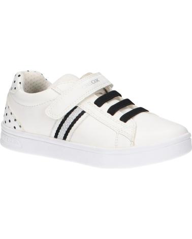 girl Trainers GEOX J154MD 000BC J DJROCK GIRL  C0404 WHITE-BLACK