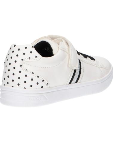 girl Trainers GEOX J154MD 000BC J DJROCK GIRL  C0404 WHITE-BLACK