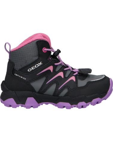 Woman and girl and boy boots GEOX J264LB 054FU J MAGNETAR G B ABX C0037 BLACK-PURPLE