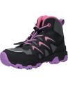 Woman and girl and boy boots GEOX J264LB 054FU J MAGNETAR G B ABX  C0037 BLACK-PURPLE