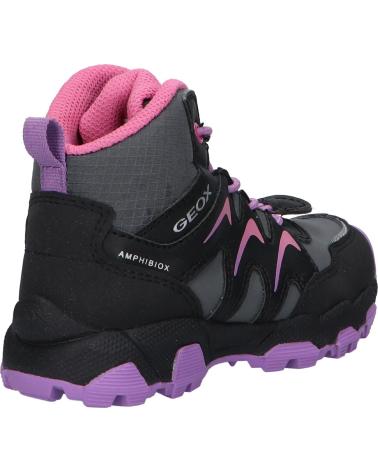Woman and girl and boy boots GEOX J264LB 054FU J MAGNETAR G B ABX  C0037 BLACK-PURPLE