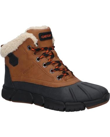 Man and boy boots GEOX J269XE 0ME50 J FLEXYPER BOY B ABX  C0034 COGNAC-BLACK