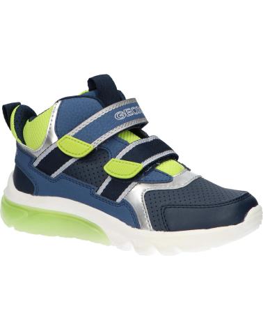 Man and boy Mid boots GEOX J36LBA 0BUCE J CIBERDRON BOY  C0749 NAVY-LIME