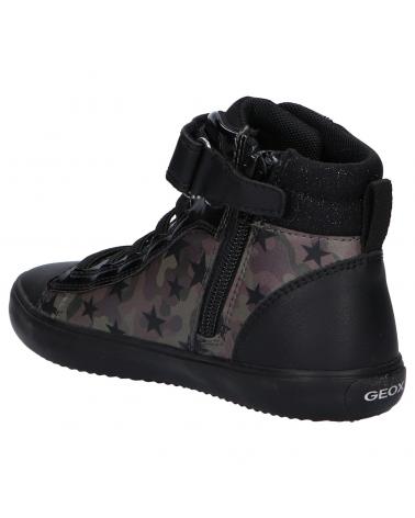 girl Mid boots GEOX J164NA 00454  C9244 BLACK-DK SILVER