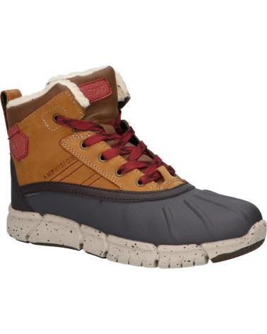 Man and boy boots GEOX J049XD 0CL54 J FLEXYPER BOY B ABX  C6361 LT BROWN-DK RED