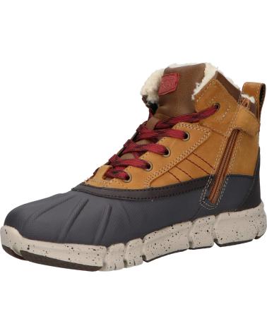 Man and boy boots GEOX J049XD 0CL54 J FLEXYPER BOY B ABX  C6361 LT BROWN-DK RED