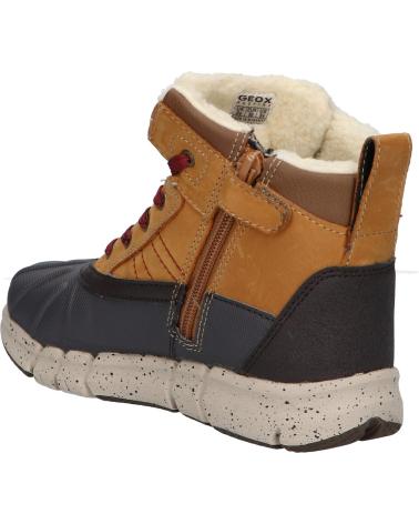 Man and boy boots GEOX J049XD 0CL54 J FLEXYPER BOY B ABX  C6361 LT BROWN-DK RED