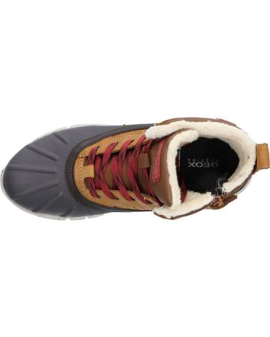 Man and boy boots GEOX J049XD 0CL54 J FLEXYPER BOY B ABX  C6361 LT BROWN-DK RED