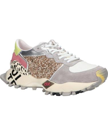Baskets décontractées pour femmes EXE  pour  134-350  LEATHER GREY GOLD