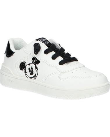  and  Casual sneakers for girl GEOX J45HXE 000BC J WASHIBA  C0404 WHITE-BLACK