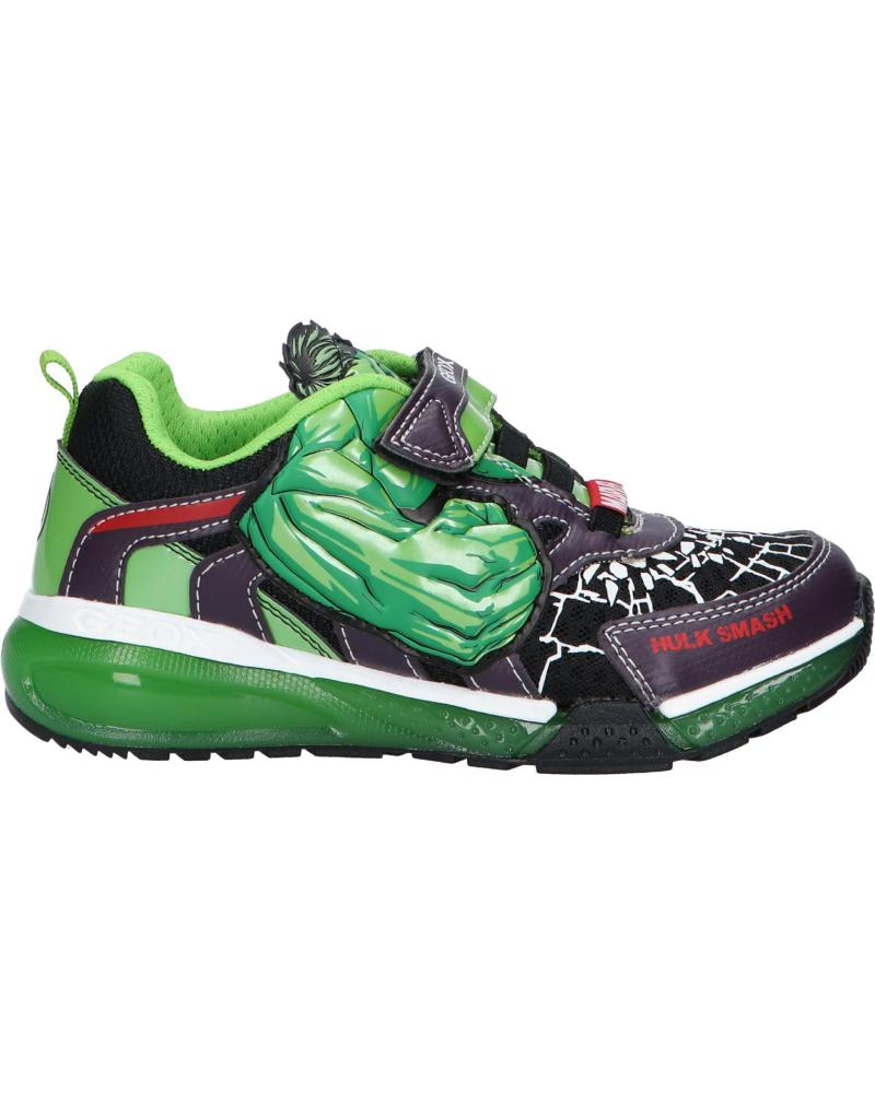 boy Trainers GEOX J35FEB 011CE J BAYONYC  C0016 BLACK-GREEN