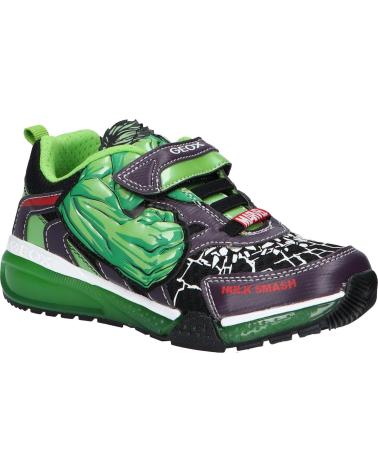  Casual shoes for boy GEOX J35FEB 011CE J BAYONYC  C0016 BLACK-GREEN