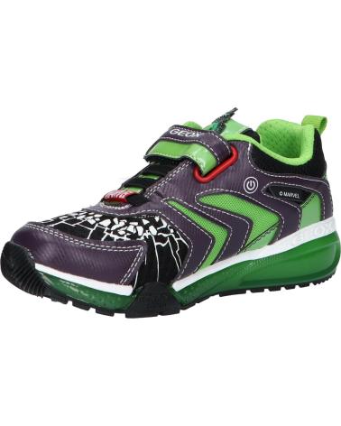  Casual shoes for boy GEOX J35FEB 011CE J BAYONYC  C0016 BLACK-GREEN