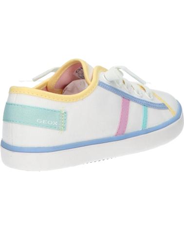 Zapatillas casual para niña GEOX  de  J454NF 00010 J GISLI  C1372 WHITE-LT YELLOW